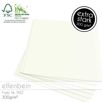 Cardstock 12"x12" 300g/m² (30,5 x 30,5cm) in elfenbein (extra stark)