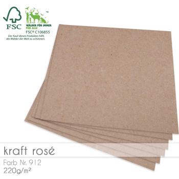 Cardstock 12"x12" 220g/m² (30,5 x 30,5cm) in kraft rose