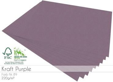 Cardstock - Bastelpapier 220g/m² DIN A4 in kraft purple