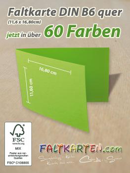 Doppelkarte - Faltkarte 240g/m² DIN B6 quer in leinen (weiss)