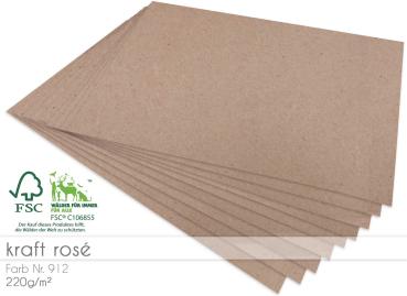 Cardstock - Kraftpapier 220g/m² DIN A4 in kraft rose