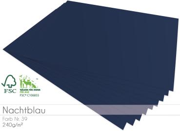 Cardstock - Bastelpapier 240g/m² DIN A4 in nachtblau
