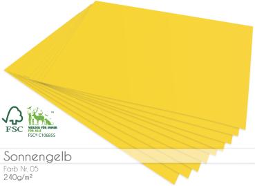 Cardstock - Bastelpapier 240g/m² DIN A4 in sonnengelb