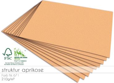 Cardstock "Struktur" - Bastelpapier 220g/m² DIN A4 in struktur aprikose