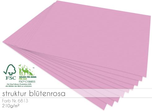 Cardstock "Struktur" - Bastelpapier 210g/m² DIN A4 in struktur blütenrosa