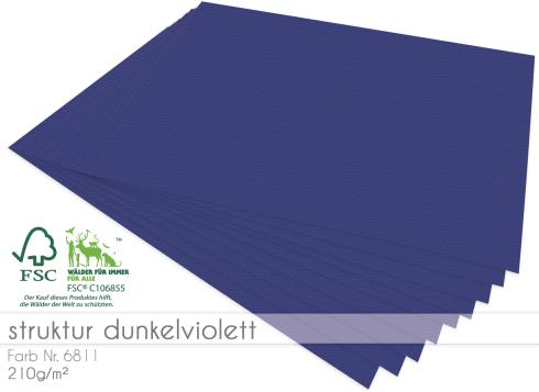 Cardstock "Struktur" 12"x12" 210g/m² (30,5 x 30,5cm) in struktur dunkelviolett