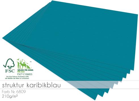 Cardstock "Struktur" 12"x12" 210g/m² (30,5 x 30,5cm) in struktur karibikblau