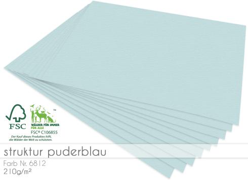 Cardstock "Struktur" - Bastelpapier 210g/m² DIN A4 in struktur puderblau