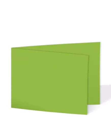 Doppelkarte - Faltkarte 240g/m² DIN B6 quer in grasgrün