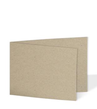 Doppelkarte - Faltkarte 220g/m² DIN B6 quer in kraft grau