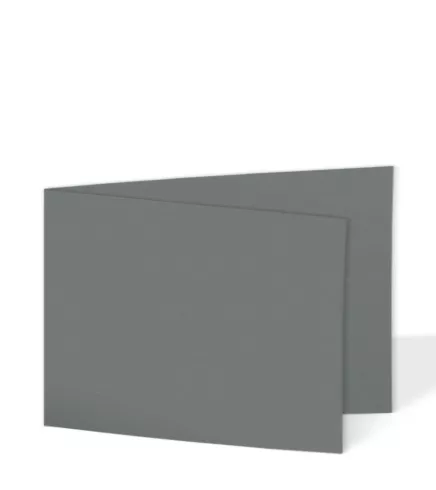 Doppelkarte - Faltkarte 220g/m² DIN B6 quer in schiefergrau