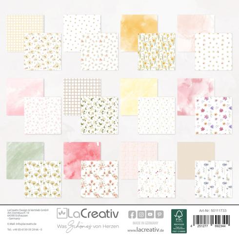 LaCreativ - Designpapier "Zarter Frühlingsgruß" Paper Pack 6x6" - 24 Bogen