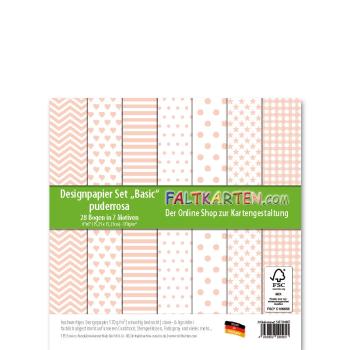 Designpapier / Scrapbooking-Papier 6x6" 170g/m² puderrosa