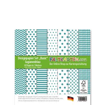 Designpapier / Scrapbooking-Papier 6x6" 170g/m² lagunenblau