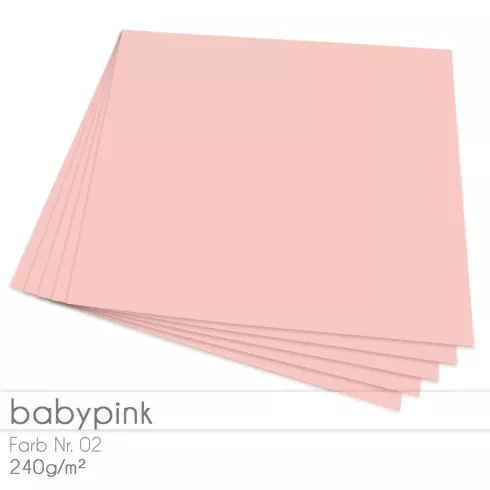 Cardstock 12"x12" 240g/m² (30,5 x 30,5cm) in babypink