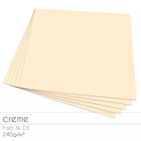 Cardstock 12"x12" 240g/m² (30,5 x 30,5cm) in creme