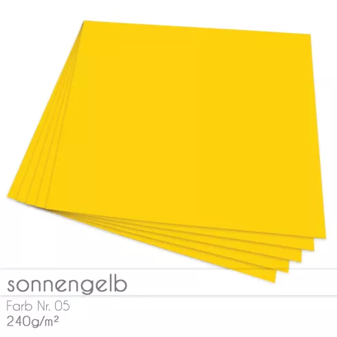 Cardstock 12"x12" 240g/m² (30,5 x 30,5cm) in sonnengelb