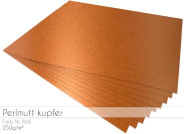 Cardstock "Metallic" - Bastelpapier 250g/m² DIN A4 in perlmutt kupfer