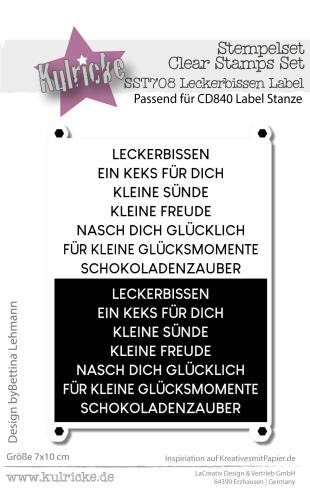 Kulricke Stempelset "Leckerbissen Label" Clear Stamp