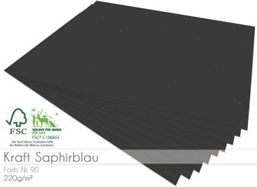 Cardstock - Bastelpapier 220g/m² DIN A4 in kraft saphirblau