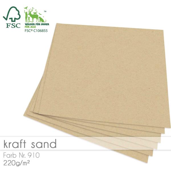 Cardstock 12"x12" 220g/m² (30,5 x 30,5cm) in kraft sand