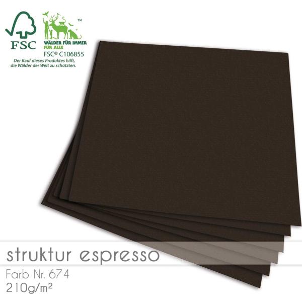 Cardstock 12"x12" 210g/m² (30,5 x 30,5cm) in struktur espresso