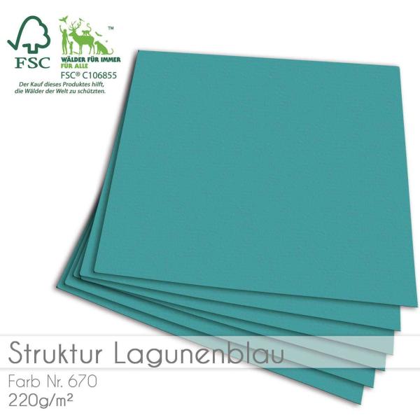 Cardstock 12"x12" 210g/m² (30,5 x 30,5cm) in struktur lagunenblau