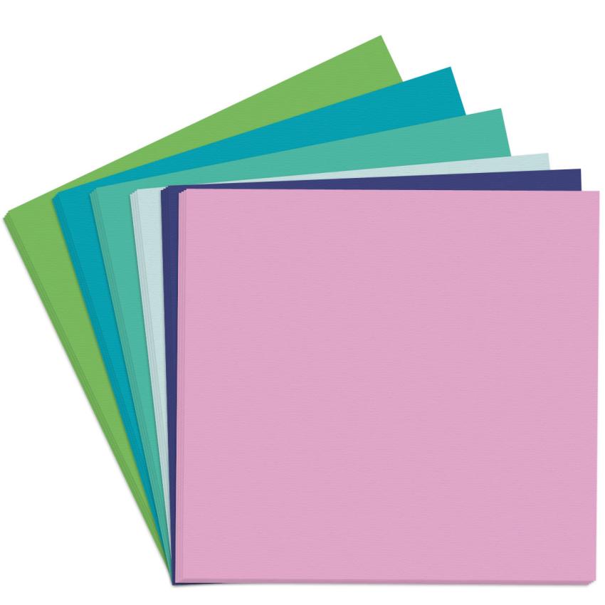 Farbkartonset "Struktur 2024" 24x Cardstock in 6 Farben Format 12x12 - farbig sortiert