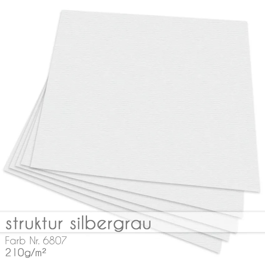 Cardstock "Struktur" 12"x12" 210g/m² (30,5 x 30,5cm) in struktur silbergrau