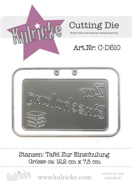 Tafel "Zur Einschulung" Stanze