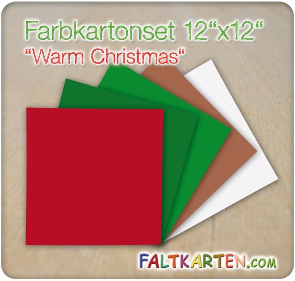 Farbkartonset 12"x12" "Warm Christmas" 10 Bogen