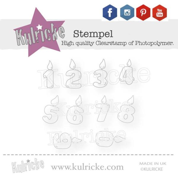 Kulricke Stempelset "Zahlen Kerzen" Clear Stamp