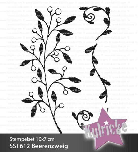 Kulricke Stempelset "Beerenzweig" Clear Stamp