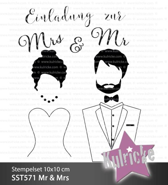 Kulricke Stempelset "Mr & Mrs" Clear Stamp