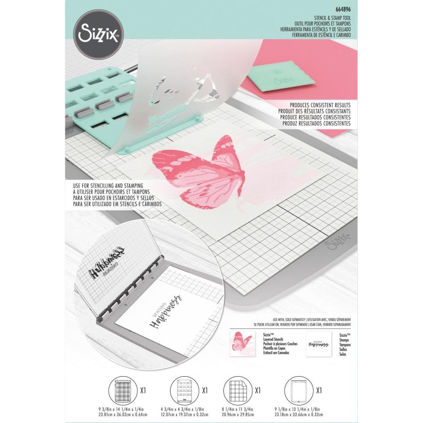 Sizzix - Schablonen- und Stempelwerkzeug "Stencil & Stamp Tool" Making Tool 