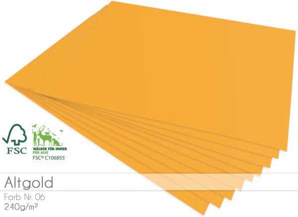 Cardstock - Bastelpapier 240g/m² DIN A4 in altgold