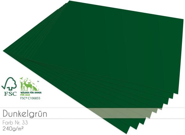 Cardstock - Bastelpapier 240g/m² DIN A4 in dunkelgrün
