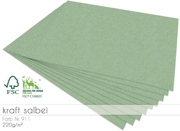 Cardstock - Kraftpapier 220g/m² DIN A4 in kraft salbei