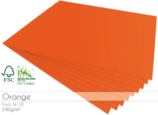 Cardstock - Bastelpapier 240g/m² DIN A4 in orange