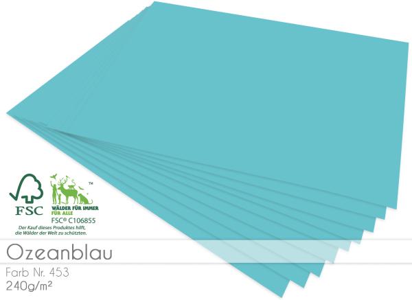 Cardstock - Bastelpapier 240g/m² DIN A4 in ozeanblau