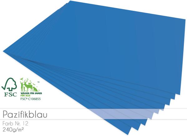 Cardstock - Bastelpapier 240g/m² DIN A4 in pazifikblau