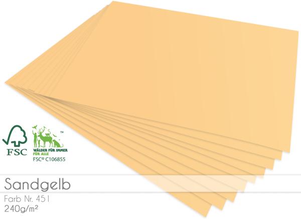 Cardstock - Bastelpapier 240g/m² DIN A4 in sandgelb