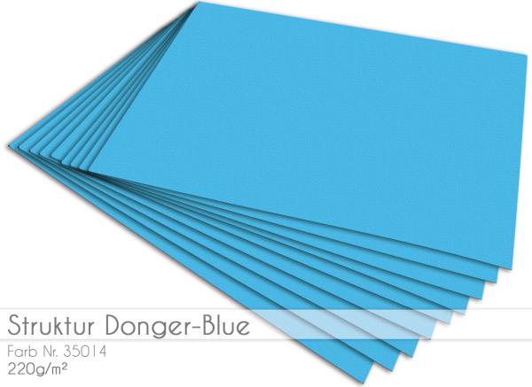 Cardstock - Bastelpapier 220g/m² DIN A4 in struktur donger-blue