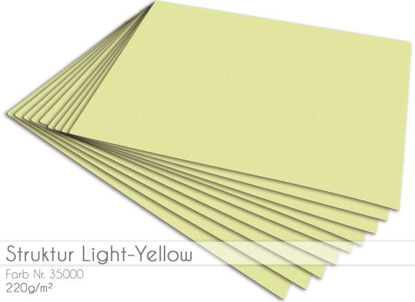 Cardstock - Bastelpapier 220g/m² DIN A4 in struktur light-yellow