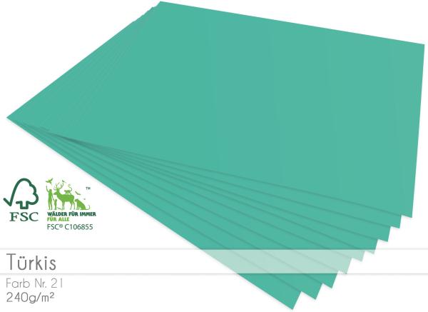 Cardstock - Bastelpapier 240g/m² DIN A4 in türkis