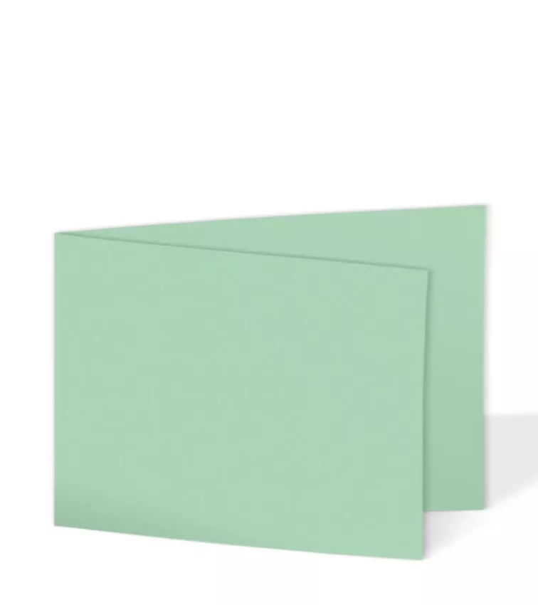 Doppelkarte - Faltkarte 240g/m² DIN B6 quer in pastell grün