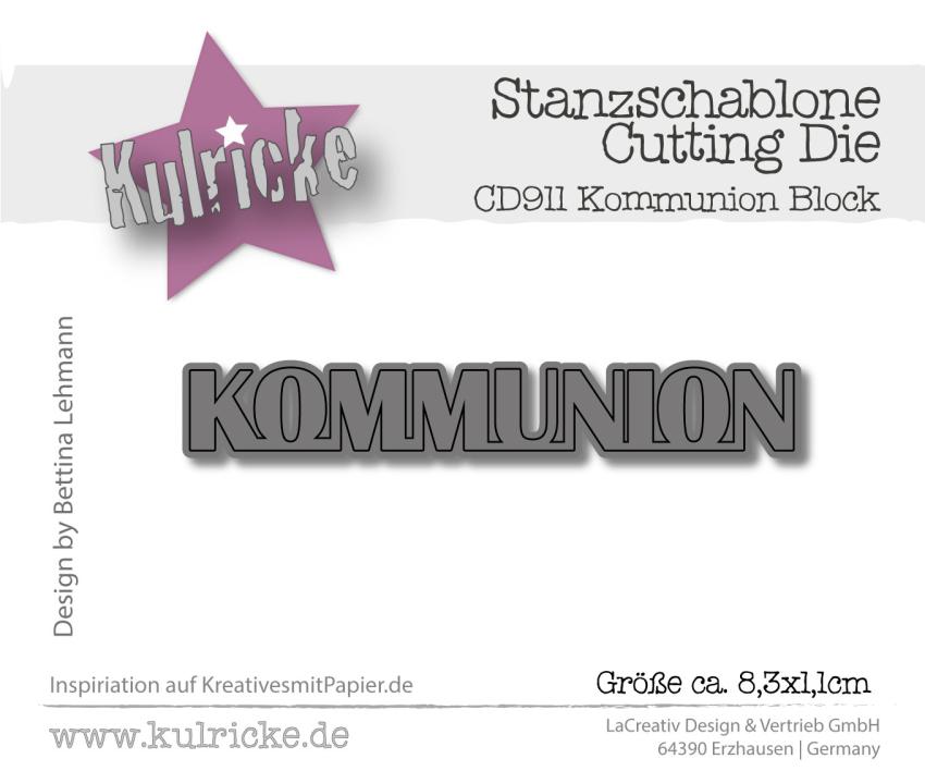 Kulricke Stanzschablone "Block Kommunion" Craft Die