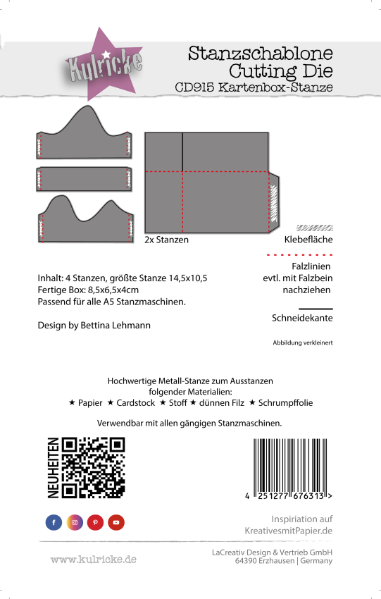 Kulricke Stanzschablone "Kartenbox" Craft Die