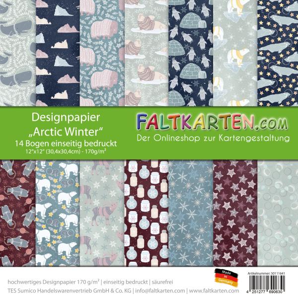 Designpapier 12"x12" 170gr "Arctic Winter" 14 Bogen