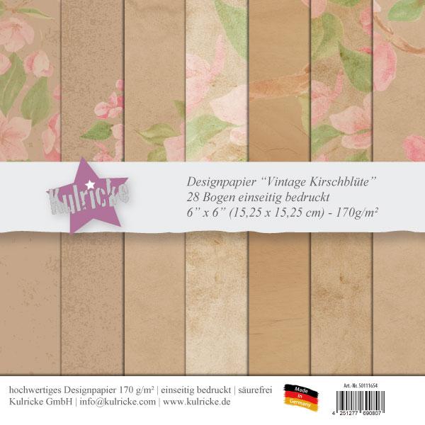 SET Stempelset "Kirschblüte" & Designpapier "Vintage Kirschblüte"